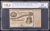 1870s-1880s (1878) "Baby Bond" State of Louisiana, Baton Rouge Interest-Bearing Circulating Note (PCGS Uncirculated 61) at PristineAuction.com