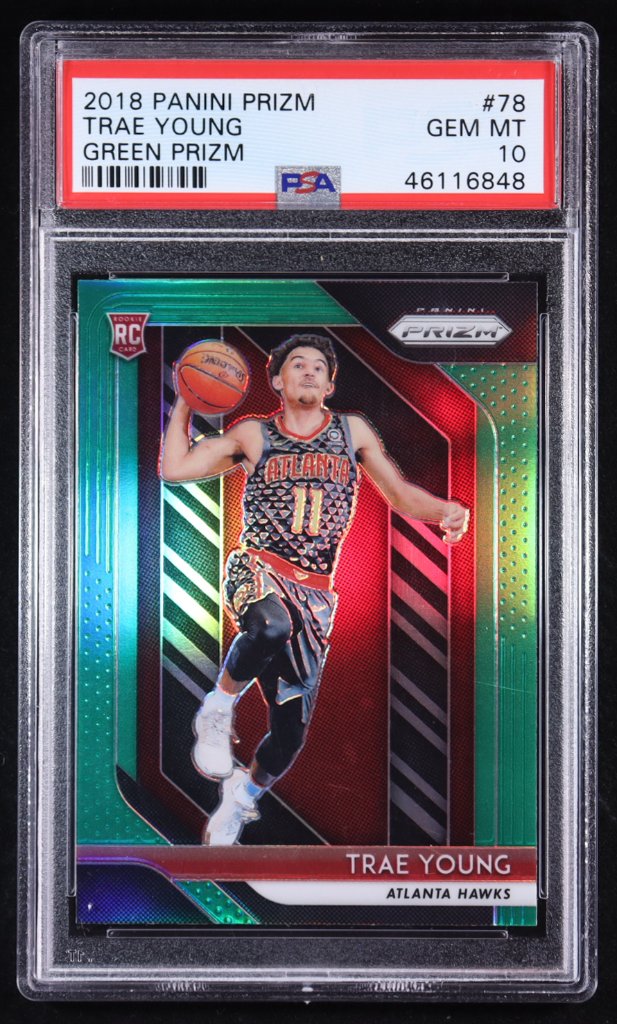 Trae Young 2018-19 Panini Prizm Prizms Green #78 RC (PSA 10) at PristineAuction.com Trae Young 2018-19 Panini Prizm Prizms Green #78 RC (PSA 10) at PristineAuction.com