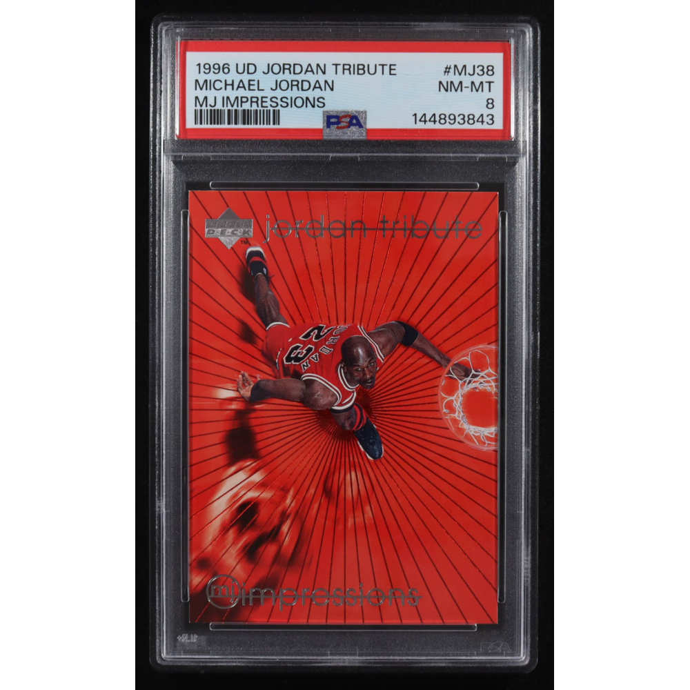 Michael Jordan 1996 Upper Deck Jordan Tribute MJ Impressions #MJ38 (PSA 8) at PristineAuction.com