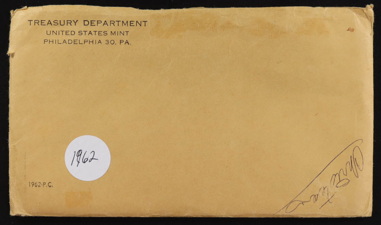 1962 Uncirculated United States Mint Souvenir (5) Coin Set at PristineAuction.com 1962 Uncirculated United States Mint Souvenir (5) Coin Set at PristineAuction.com