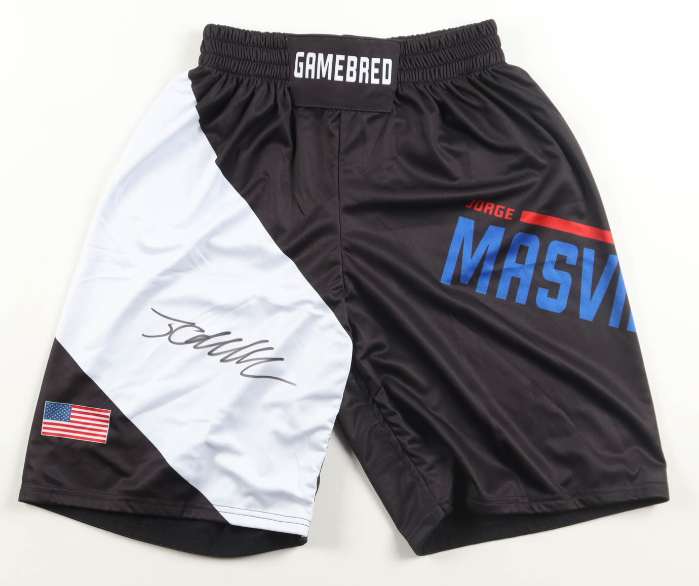 Jorge Masvidal Signed "Gamebred" Custom Fight Shorts (Beckett) at PristineAuction.com Jorge Masvidal Signed "Gamebred" Custom Fight Shorts (Beckett) at PristineAuction.com