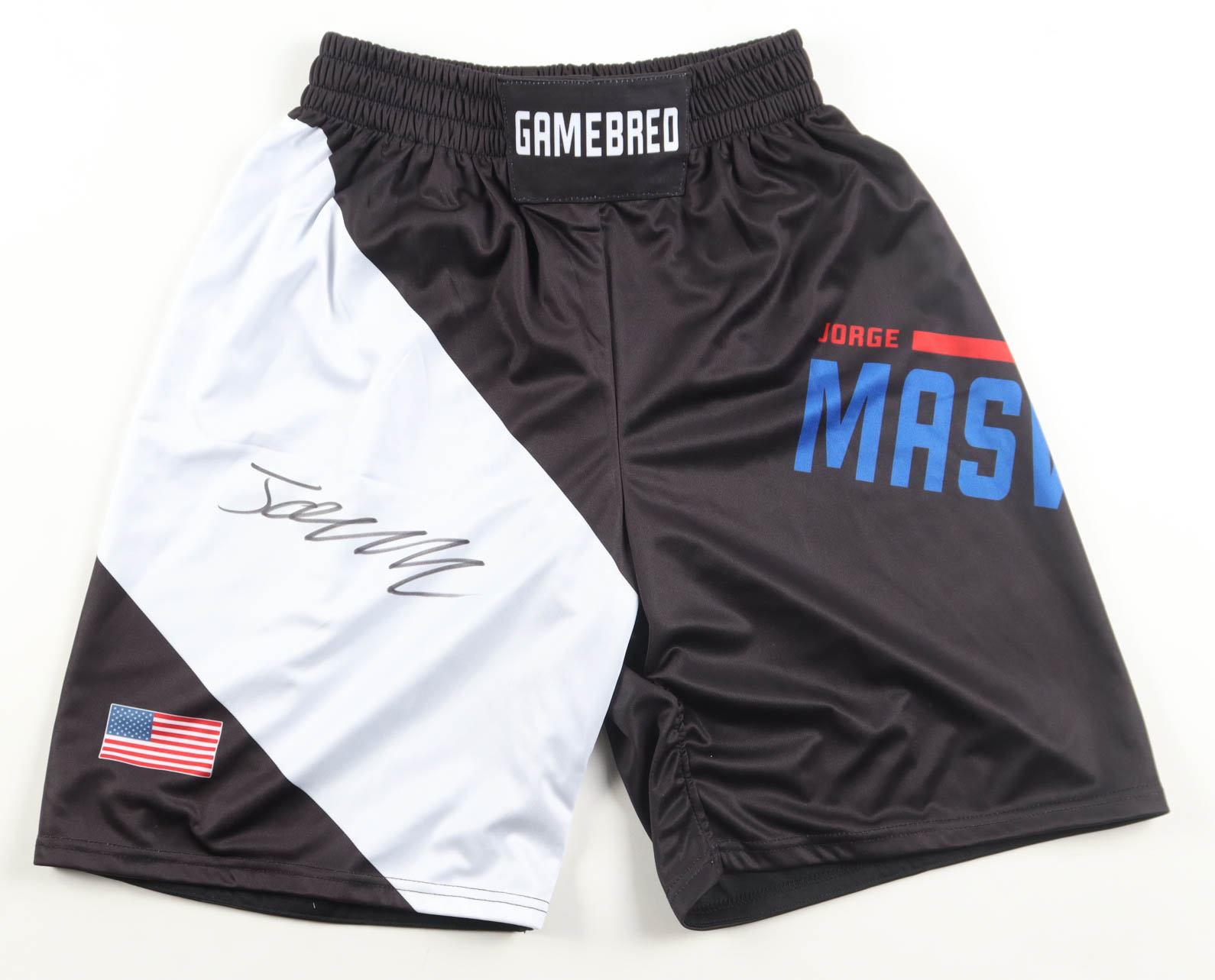 Jorge Masvidal Signed "Gamebred" Custom Fight Shorts (Beckett) at PristineAuction.com Jorge Masvidal Signed "Gamebred" Custom Fight Shorts (Beckett) at PristineAuction.com