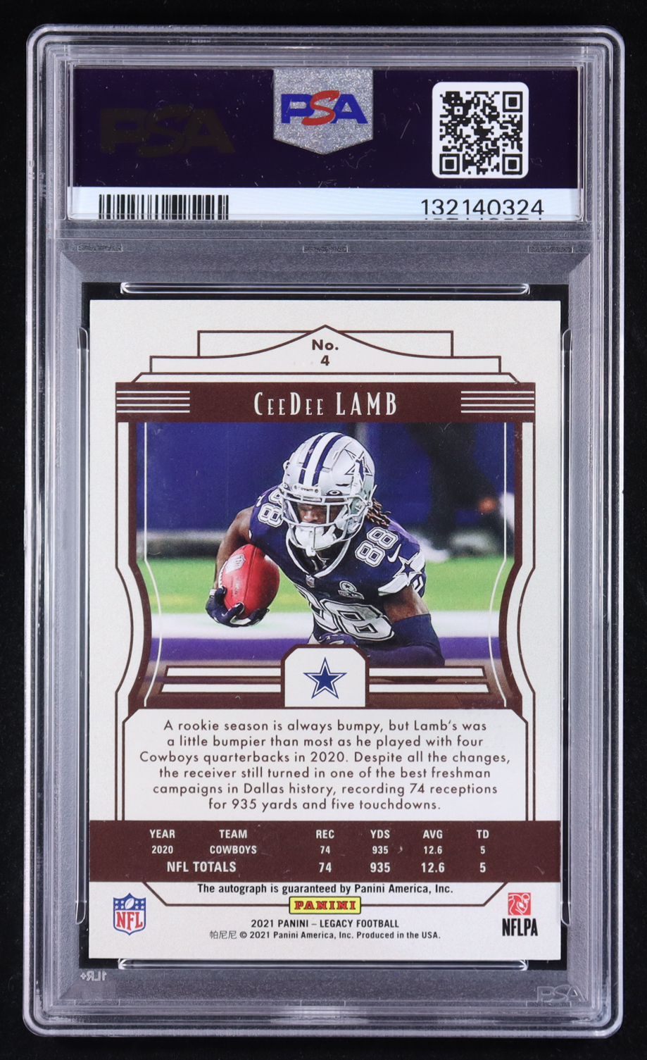 CeeDee Lamb 2021 Panini Legacy Autographs #4 #03/50 (PSA 10 | Autograph Graded 7) at PristineAuction.com CeeDee Lamb 2021 Panini Legacy Autographs #4 #03/50 (PSA 10 | Autograph Graded 7) at PristineAuction.com