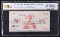 1864 Brooklyn, New York 10 Cents Currency Note - Hyson & Ward, Tea Importer (PCGS Superb Gem Unc 67 PPQ) at PristineAuction.com