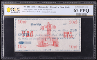 1864 Brooklyn, New York 10 Cents Currency Note - Hyson & Ward, Tea Importer (PCGS Superb Gem Unc 67 PPQ) at PristineAuction.com