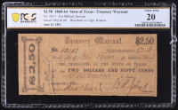 1860-64 Texas $2.50 Treasury Warrant, Military Service Cr-TX-7 (PCGS Very Fine 20) at PristineAuction.com