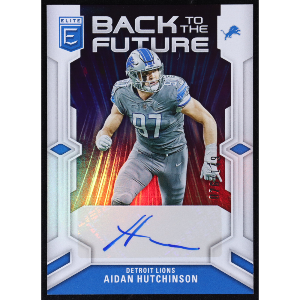 Aidan Hutchinson 2023 Elite Back to the Future Signatures #5 #076/149 at PristineAuction.com