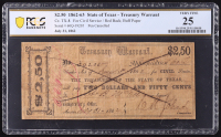 1862-63 Texas $2.50 Treasury Warrant, Military Service Cr-TX-8 (PCGS Very Fine 25) at PristineAuction.com