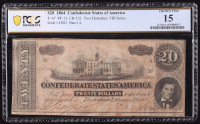 1864 Confederate $20 Currency Note, T-67 CR-512 w/ Two Flourishes; 8th Series (PCGS Choice Fine 15) at PristineAuction.com