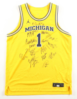 2025-26 Michigan Wolverines Jordan Authentic Jersey Team-Signed by (15) with Dusty May, Yaxel Lendeborg, Charlie May, Ricky Liburd (JSA) at PristineAuction.com