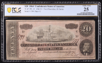 1864 Confederate $20 Currency Note, T-67 w/ Two Flourishes (PCGS Very Fine 25) at PristineAuction.com