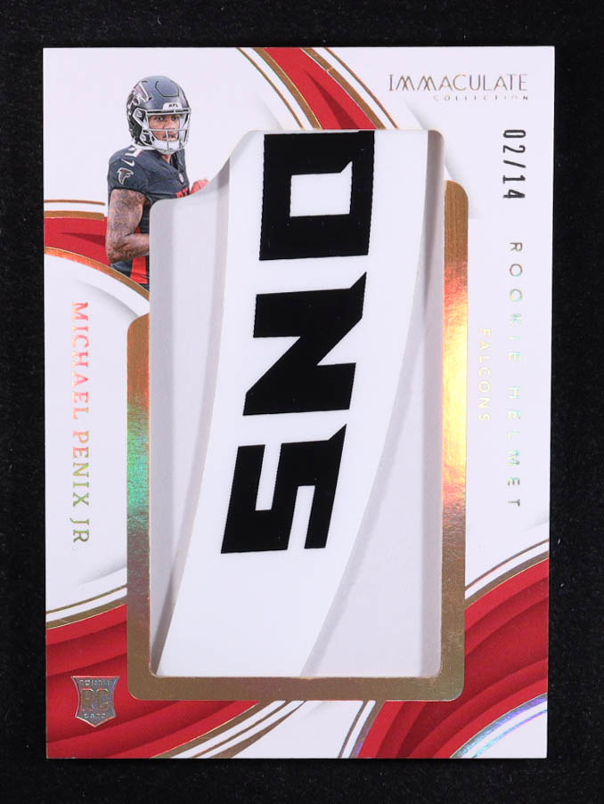 Michael Penix Jr. 2024 Immaculate Collection Rookie Helmet Team Logos #32 #02/14 RC at PristineAuction.com Michael Penix Jr. 2024 Immaculate Collection Rookie Helmet Team Logos #32 #02/14 RC at PristineAuction.com