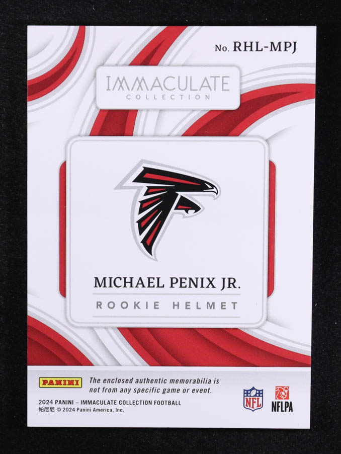 Michael Penix Jr. 2024 Immaculate Collection Rookie Helmet Team Logos #32 #02/14 RC at PristineAuction.com Michael Penix Jr. 2024 Immaculate Collection Rookie Helmet Team Logos #32 #02/14 RC at PristineAuction.com