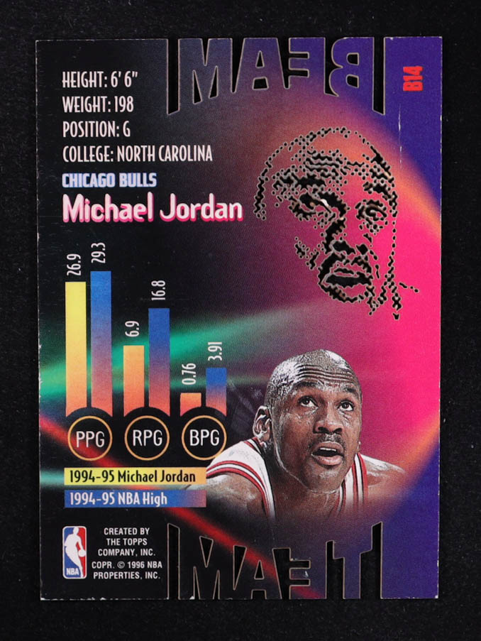 Michael Jordan 1995-96 Stadium Club Beam Team #B14 at PristineAuction.com Michael Jordan 1995-96 Stadium Club Beam Team #B14 at PristineAuction.com