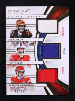 Joe Burrow / Josh Allen / Patrick Mahomes II 2025 Immaculate Collection Immaculate Triple Jerseys #11 #45/49 at PristineAuction.com