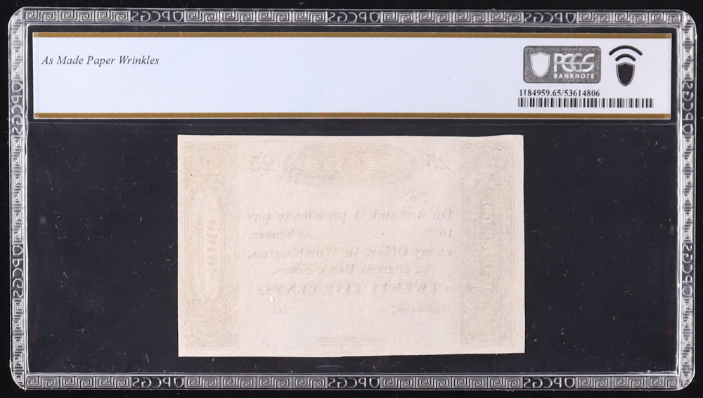 (1810's) Ohio, Draper Fairman & Co. 25 Cent Currency Note - Wolka 2875-10 (PCGS Gem Unc 65 PPQ) at PristineAuction.com (1810's) Ohio, Draper Fairman & Co. 25 Cent Currency Note - Wolka 2875-10 (PCGS Gem Unc 65 PPQ) at PristineAuction.com