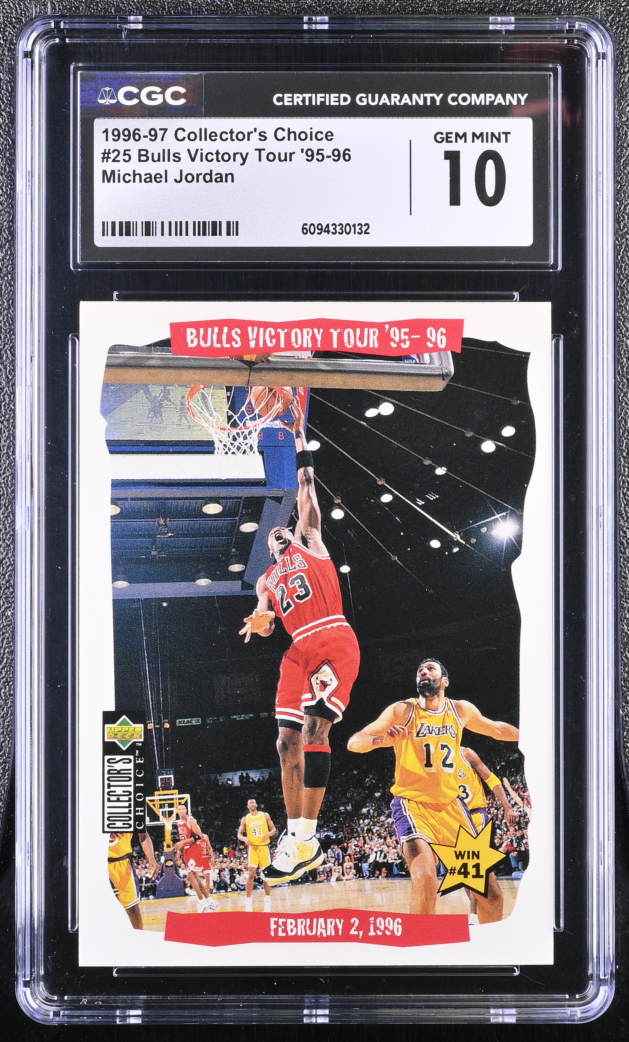 Michael Jordan Bulls Victory Tour '95-96 1996-97 Collector's Choice #25 (CGC 10) at PristineAuction.com Michael Jordan Bulls Victory Tour '95-96 1996-97 Collector's Choice #25 (CGC 10) at PristineAuction.com