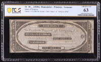 (1830's) Vermont, Bank of Windsor $1 Dollar Currency Note - Haxby# VT-280-G8 (PCGS Choice Unc 63) at PristineAuction.com