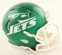 Sauce Gardner Signed Jets Speed Mini Helmet (Fanatics) at PristineAuction.com
