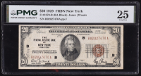 1929 U.S. National Currency Note, New York - Fr. 1870-B (BA Block) Signed: Jones / Woods (PMG Very Fine 25) at PristineAuction.com