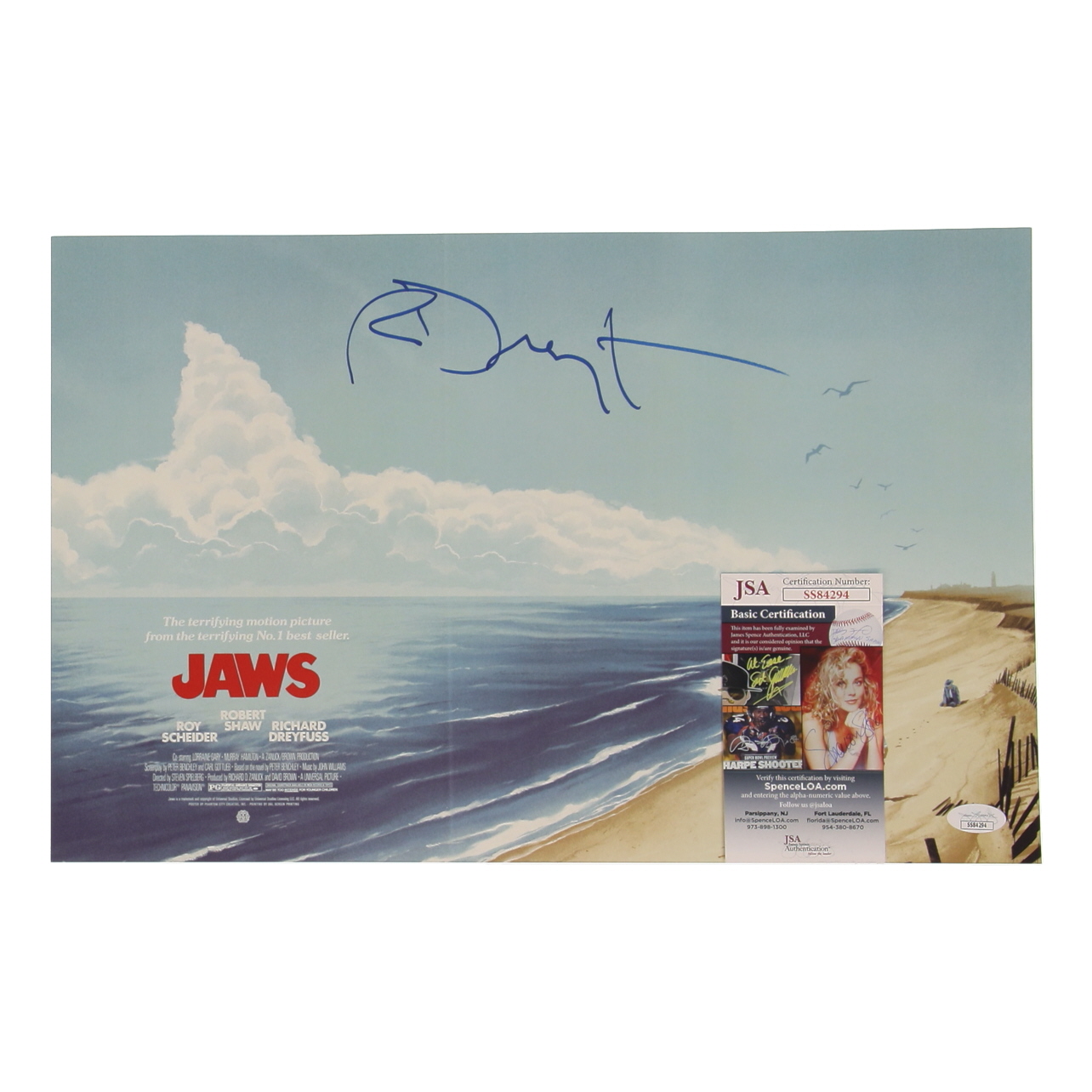 Richard Dreyfuss Signed "Jaws" 11x17 Poster (JSA) at PristineAuction.com Richard Dreyfuss Signed "Jaws" 11x17 Poster (JSA) at PristineAuction.com