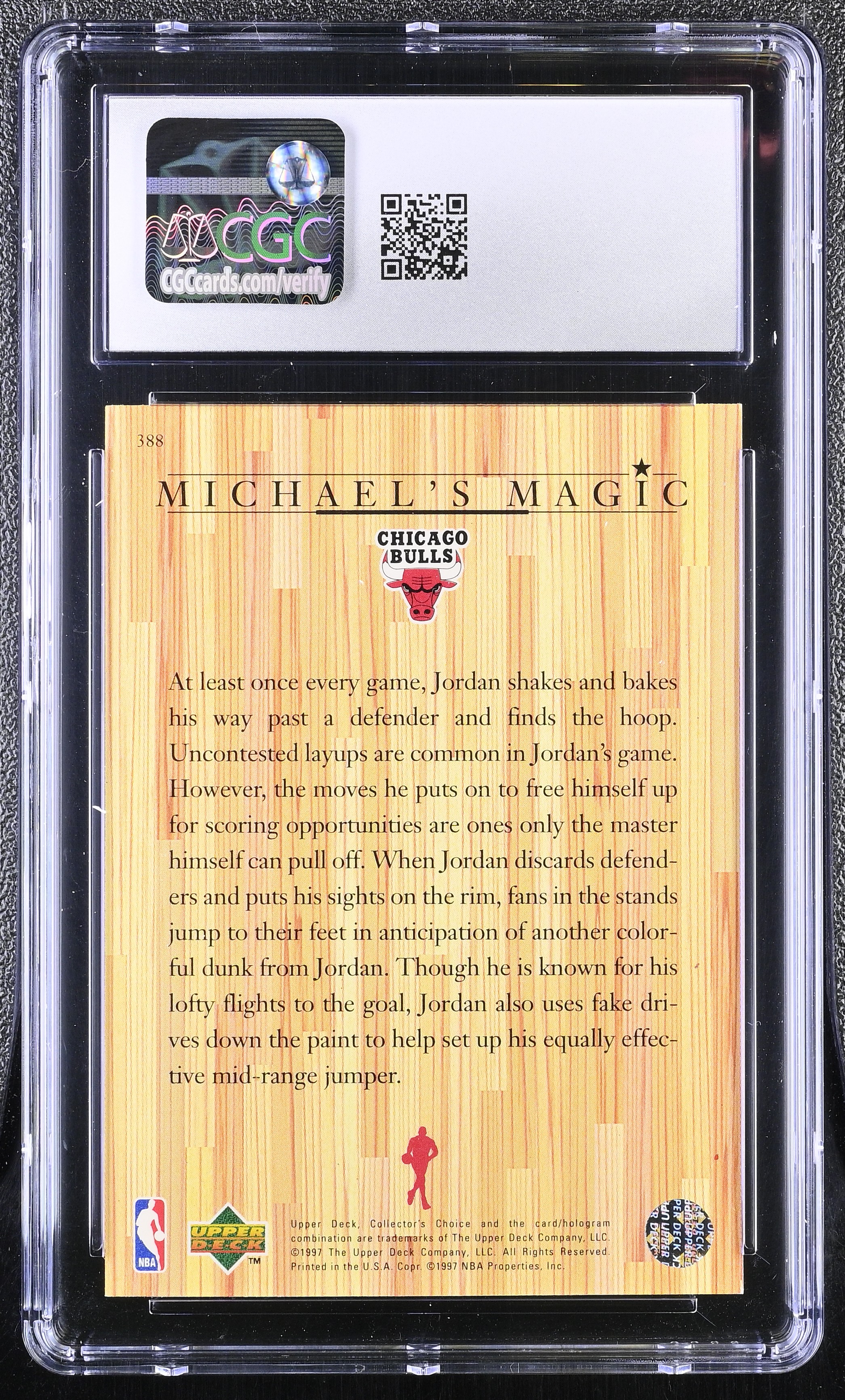 Michael Jordan 1997-98 Upper Deck Collector's Choice Michael's Magic #388 (CGC 10) at PristineAuction.com Michael Jordan 1997-98 Upper Deck Collector's Choice Michael's Magic #388 (CGC 10) at PristineAuction.com