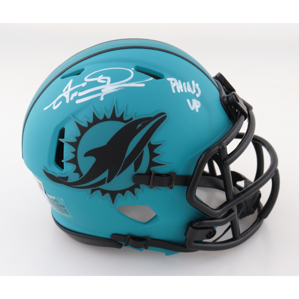 Tua Tagovailoa Signed Dolphins Rave Alternate Speed Mini Helmet Inscribed "Phins Up" (Fanatics) at PristineAuction.com