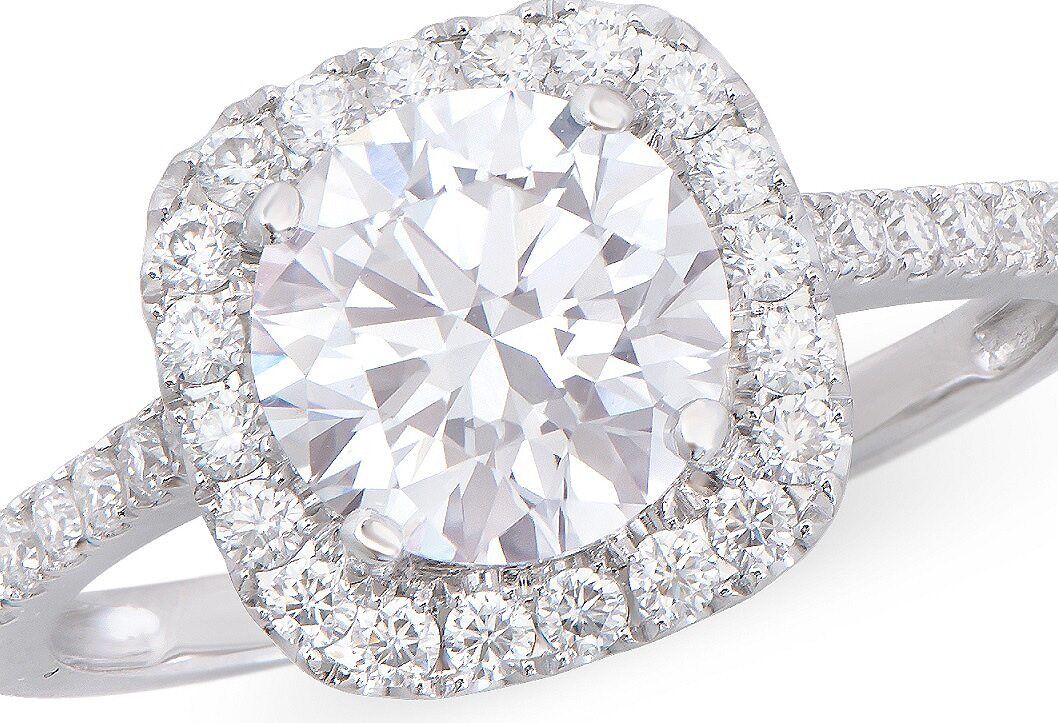 Brand New! 1.30 Carats Lab-Grown Diamonds Halo Ring E-F, VVS2 Ideal Cut | Estimated Retail Value: $5,765 (IGI) at PristineAuction.com Brand New! 1.30 Carats Lab-Grown Diamonds Halo Ring E-F, VVS2 Ideal Cut | Estimated Retail Value: $5,765 (IGI) at PristineAuction.com