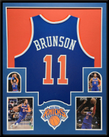 Jalen Brunson Custom Framed Jersey Display at PristineAuction.com