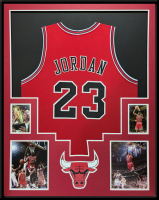 Michael Jordan Custom Framed Jersey Display at PristineAuction.com