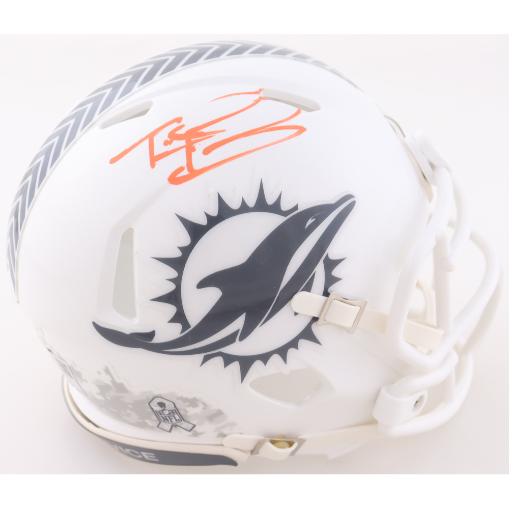 Tua Tagovailoa Signed Dolphins Salute to Service Alternate Speed Mini Helmet (Fanatics) at PristineAuction.com