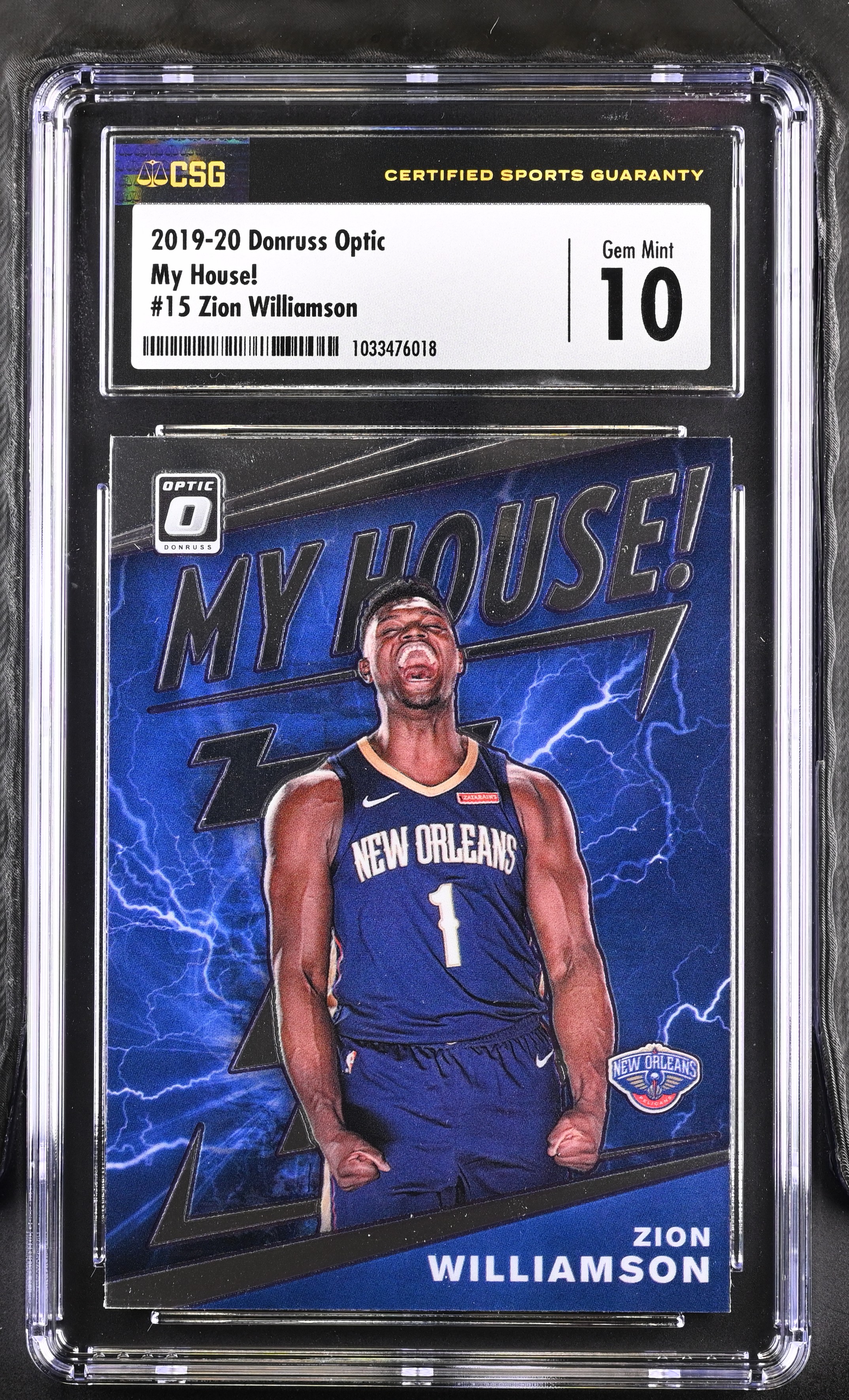Zion Williamson 2019-20 Panini Donruss Optic My House! #15 RC (CSG 10) at PristineAuction.com Zion Williamson 2019-20 Panini Donruss Optic My House! #15 RC (CSG 10) at PristineAuction.com