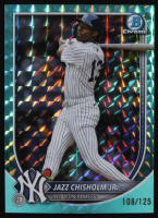 Jazz Chisholm Jr. 2025 Bowman Chrome Aqua Geometric Refractors #34 #108/125 at PristineAuction.com