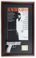 "Scarface" Custom Framed Movie Poster Display with Prop Replica Money Stack & Pistol at PristineAuction.com