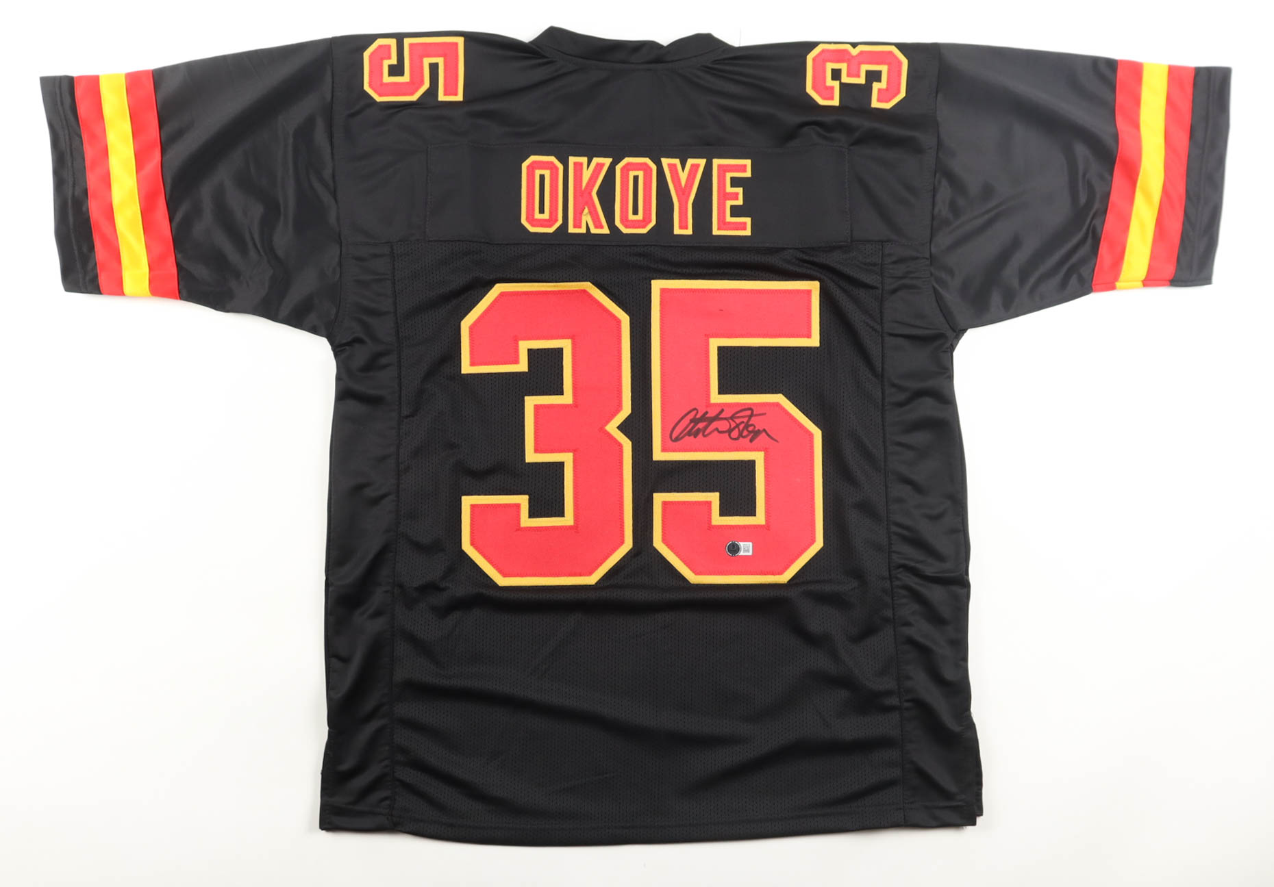 Christian Okoye Signed Jersey (Beckett) at PristineAuction.com Christian Okoye Signed Jersey (Beckett) at PristineAuction.com