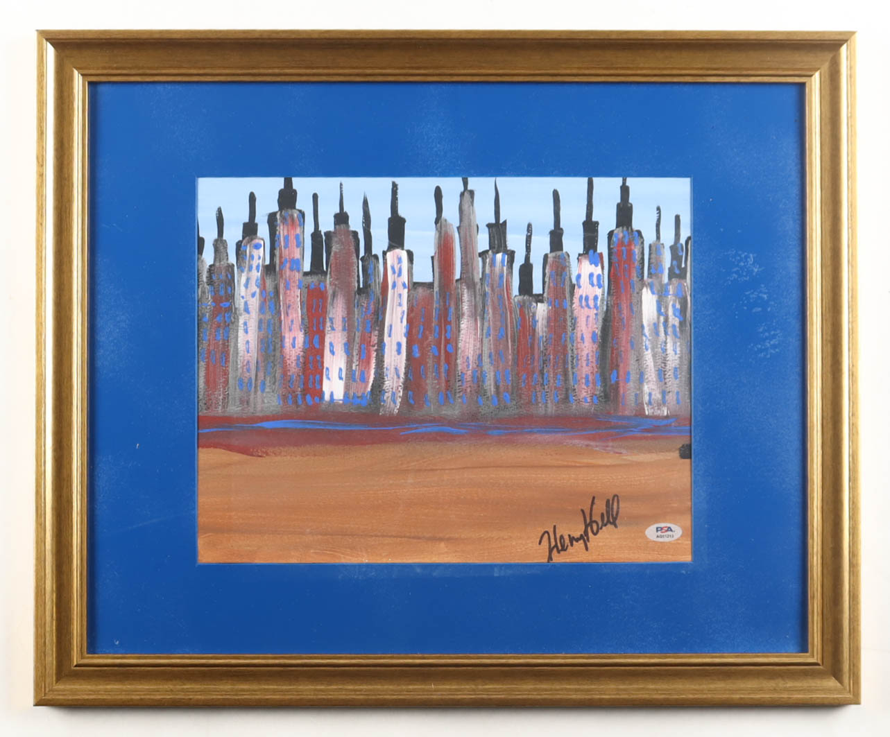 Henry Hill Signed and Hand-Painted Oil Painting "New York City Skyline" Custom Framed Display (PSA) at PristineAuction.com Henry Hill Signed and Hand-Painted Oil Painting "New York City Skyline" Custom Framed Display (PSA) at PristineAuction.com