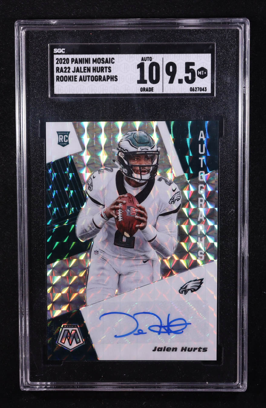 Jalen Hurts 2020 Panini Mosaic Rookie Autographs Mosaic #22 RC (SGC 9.5 | Autograph Grade 10) at PristineAuction.com Jalen Hurts 2020 Panini Mosaic Rookie Autographs Mosaic #22 RC (SGC 9.5 | Autograph Grade 10) at PristineAuction.com