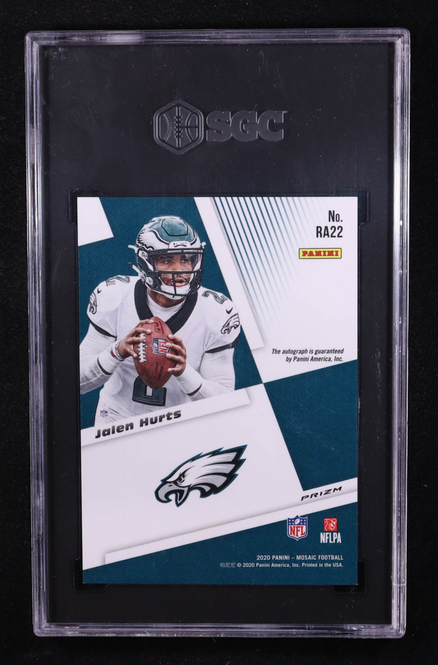 Jalen Hurts 2020 Panini Mosaic Rookie Autographs Mosaic #22 RC (SGC 9.5 | Autograph Grade 10) at PristineAuction.com Jalen Hurts 2020 Panini Mosaic Rookie Autographs Mosaic #22 RC (SGC 9.5 | Autograph Grade 10) at PristineAuction.com