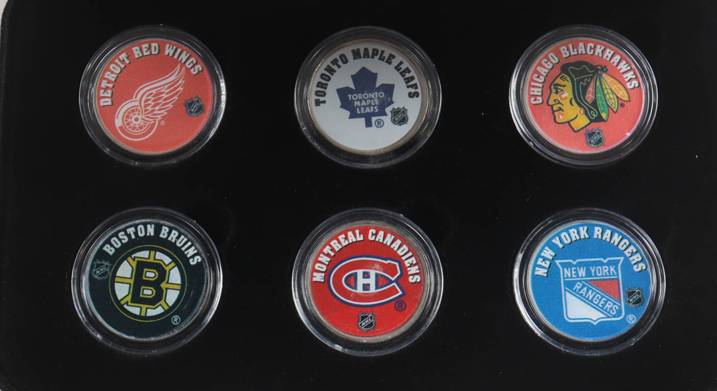 NHL Hockey "The Original Six" Merrick Mint Colorized US Coin Set at PristineAuction.com NHL Hockey "The Original Six" Merrick Mint Colorized US Coin Set at PristineAuction.com