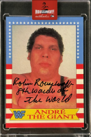 Robin Roussimoff Signed LE Andre The Giant 1987 WWF Wrestling French Back Inscribed "8th Wonder of the World" (Roussimoff Authentic) at PristineAuction.com