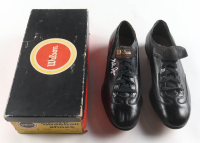 Nolan Ryan Signed Set Of (2) Vintage Wilson Riteweight Black Leather Baseball Cleats with Original Vintage Shoebox (PSA) at PristineAuction.com