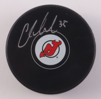 Cory Schneider Signed Devils Logo Hockey Puck (JSA) at PristineAuction.com