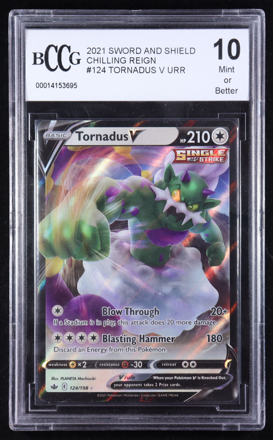 Tornadus 2021 Pokemon TCG Sword & Shield Chilling Reign #124 (BCCG 10) at PristineAuction.com Tornadus 2021 Pokemon TCG Sword & Shield Chilling Reign #124 (BCCG 10) at PristineAuction.com