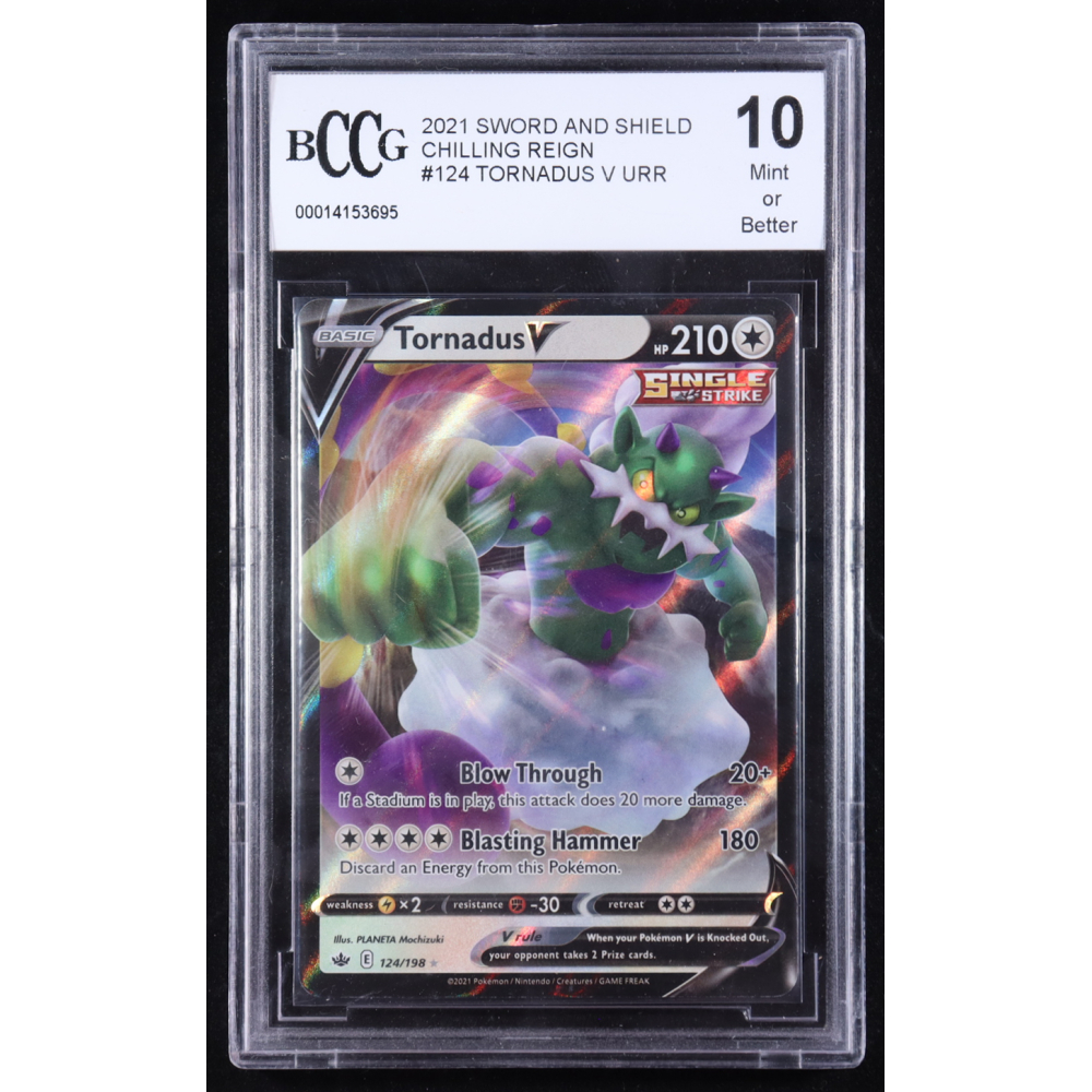 Tornadus 2021 Pokemon TCG Sword & Shield Chilling Reign #124 (BCCG 10) at PristineAuction.com
