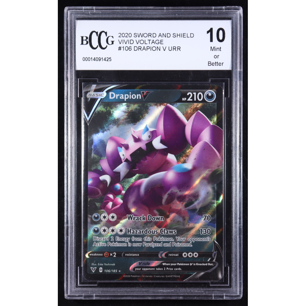 Drapion V 2020 Pokemon TCG Sword & Shield Vivid Voltage #106 (BCCG 10) at PristineAuction.com