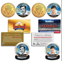 Shohei Ohtani & Babe Ruth Set of (2) 24K Gold Plated US JFK Half Dollar Coins at PristineAuction.com