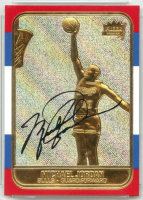 Michael Jordan 1997 Fleer Premier Signature Series Holo Prism Refractor 23KT Gold Card at PristineAuction.com