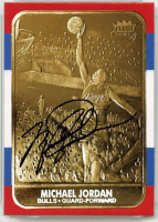 Michael Jordan 1997 Fleer Premier Signature Series 23Kt Gold Card at PristineAuction.com