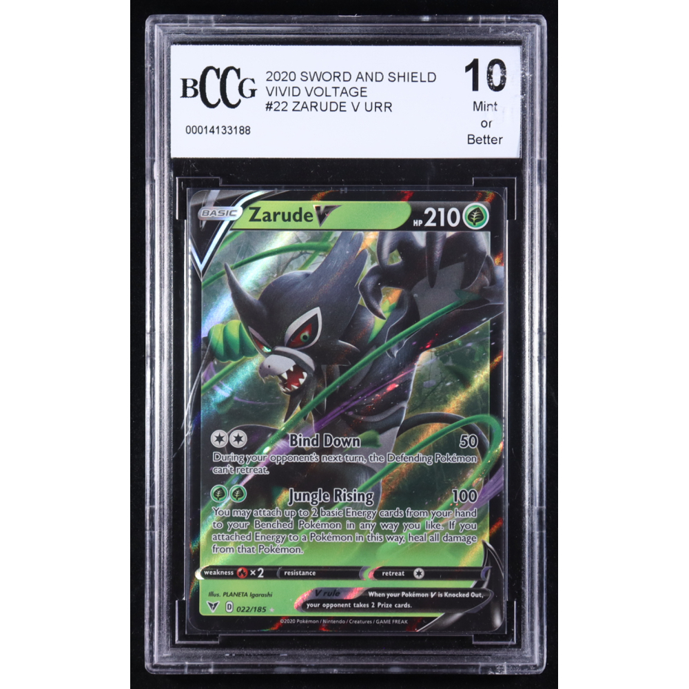 Zarude V 2020 Pokemon Sword & Shield Vivid Voltage #22 (BCCG 10) at PristineAuction.com