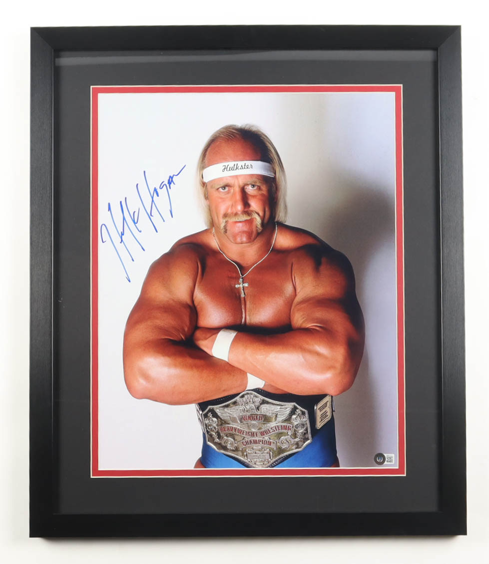 Hulk Hogan Signed WWE Custom Framed Photo Display (Beckett) at PristineAuction.com Hulk Hogan Signed WWE Custom Framed Photo Display (Beckett) at PristineAuction.com